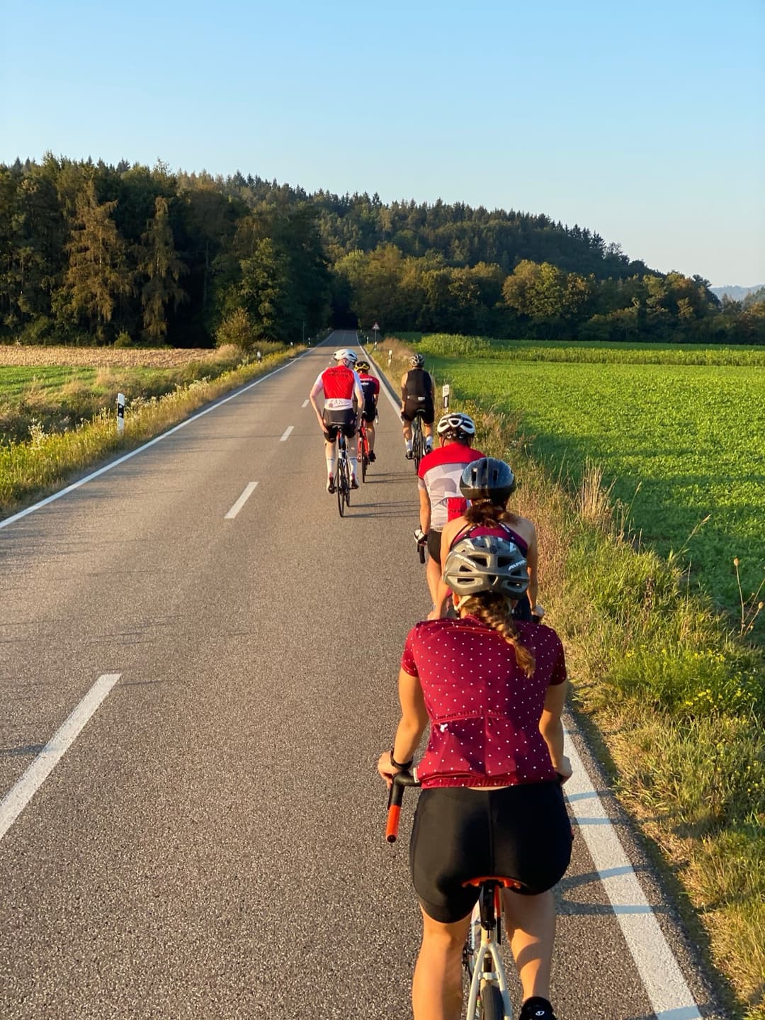 A cycling club out together